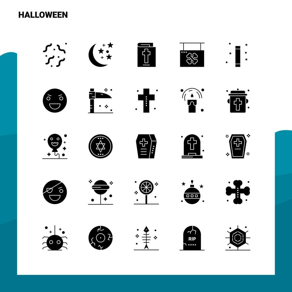 25 Halloween Icon set Solid Glyph Icon Vector Illustration Template For Web and Mobile Ideas for business company
