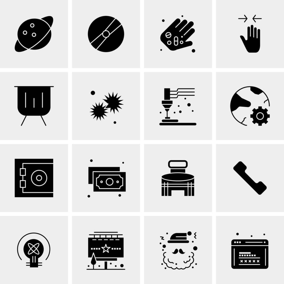 16 iconos universales de negocios vector ilustración de icono creativo para usar en proyectos relacionados con la web y dispositivos móviles