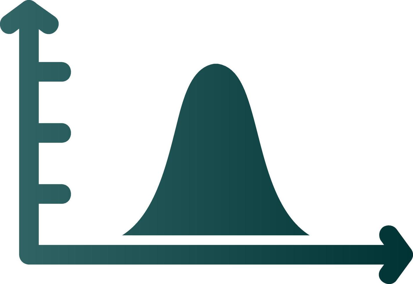 Bell Curve on Graph Vector Icon Design