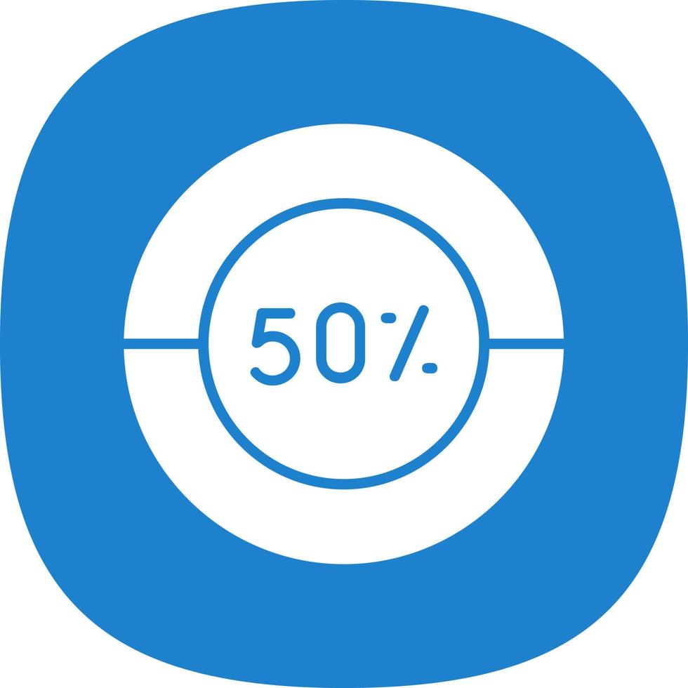 Half Pie Chart Vector Icon Design