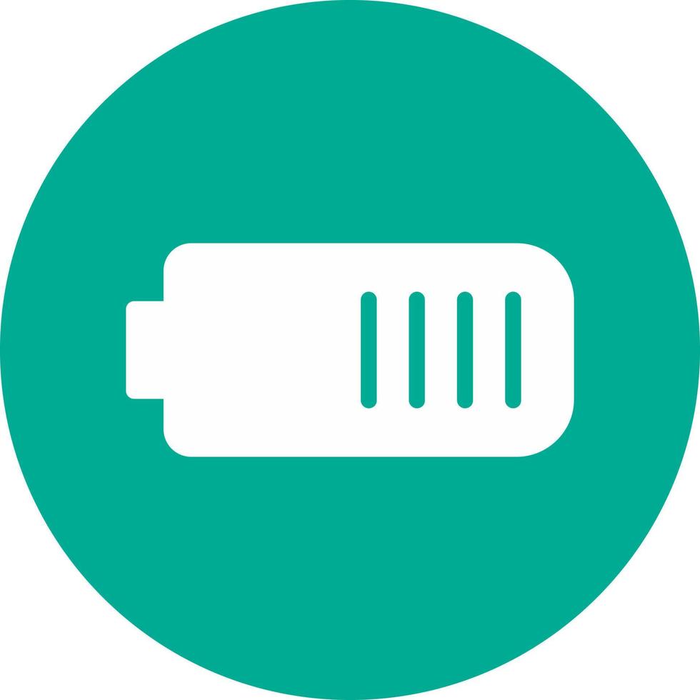 Battery Half Vector Icon Design