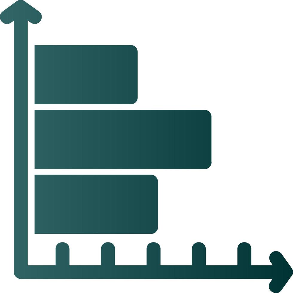 Horizontal Bar Chart Vector Icon Design