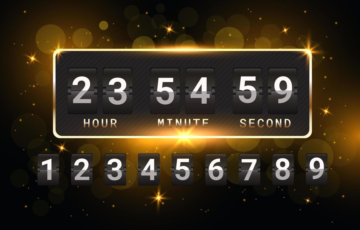 New Year Countdown Flip Clock Template vector