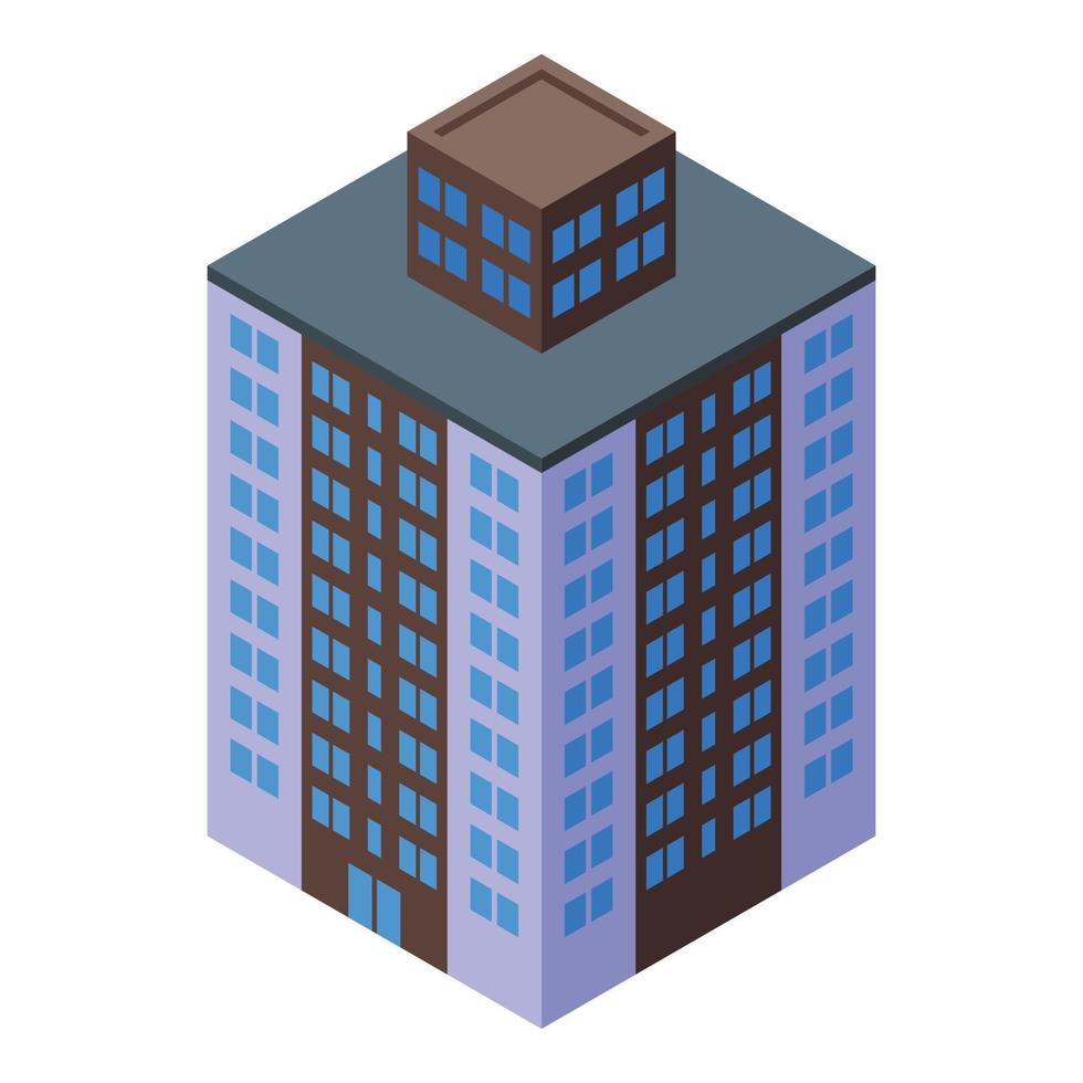 Facade multistory building icon isometric vector. City house vector