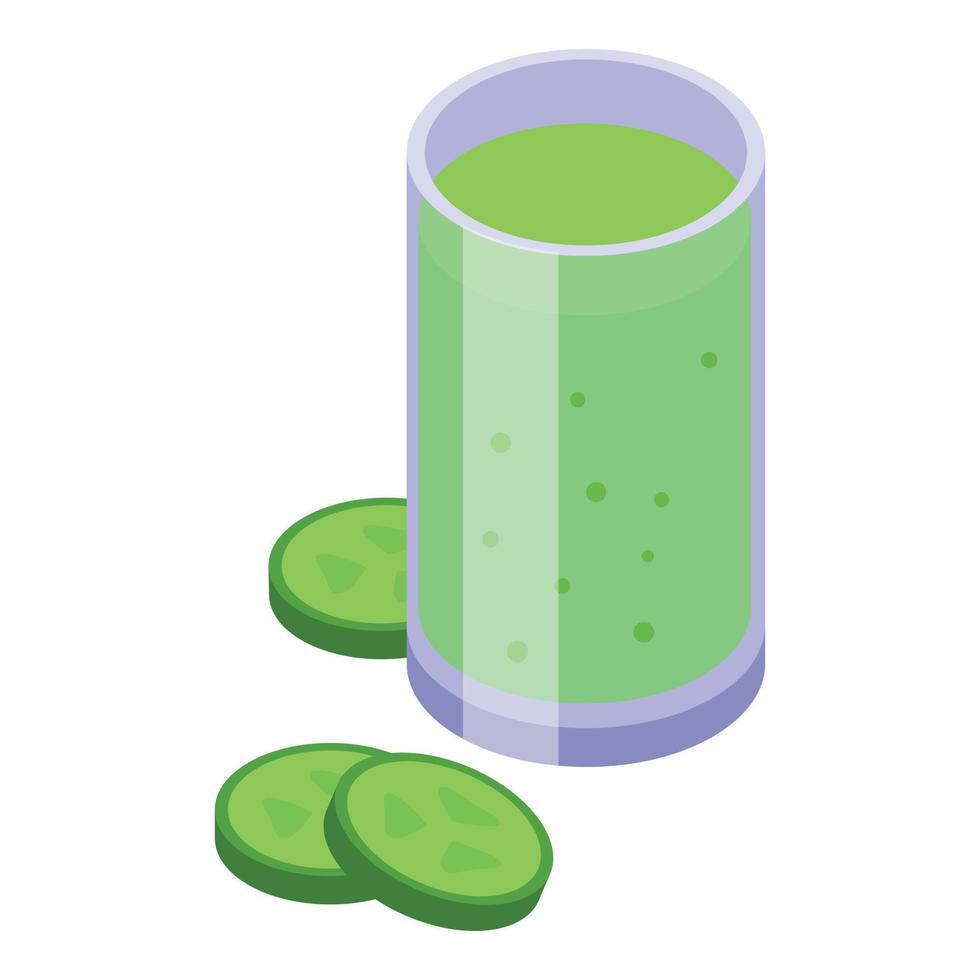 Cucumber smoothie icon isometric vector. Diet food vector