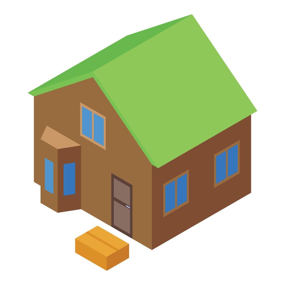 Home delivery parcel icon isometric vector. Food courier vector