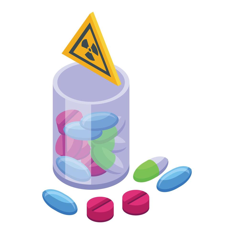 Danger lab pills icon isometric vector. Laboratory research vector