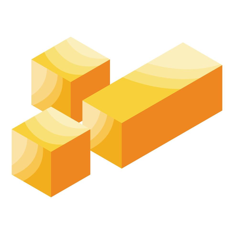 Gold jelly bar icon isometric vector. Candy dessert vector