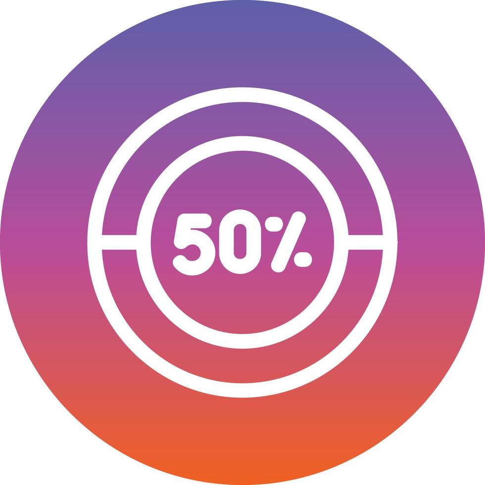 Half Pie Chart Vector Icon Design