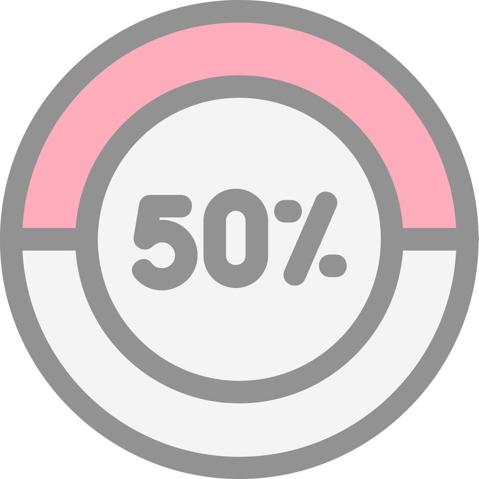 Half Pie Chart Vector Icon Design