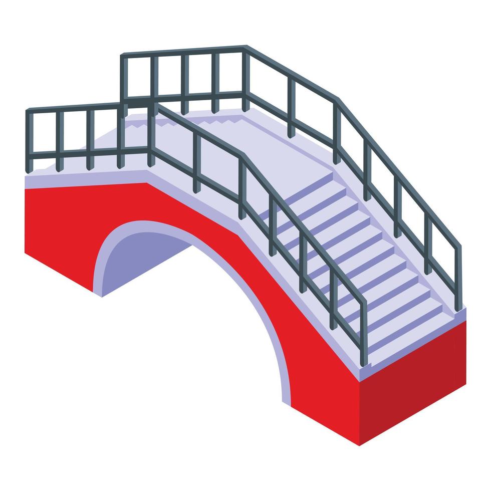 vector isométrico del icono del puente de venezia. góndola de venecia