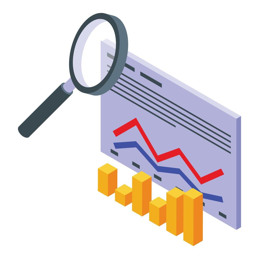 Report data icon isometric vector. Business performance vector