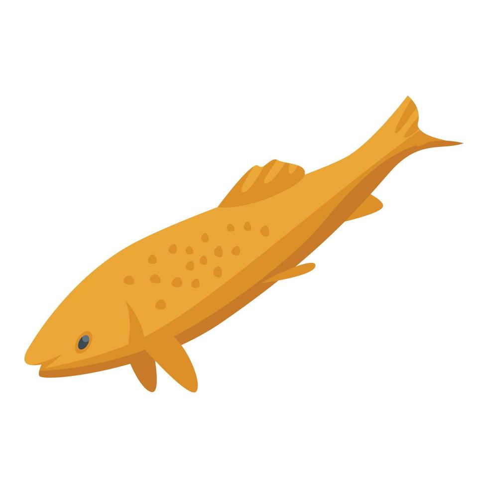 Gold ice fish icon isometric vector. Lake hole vector