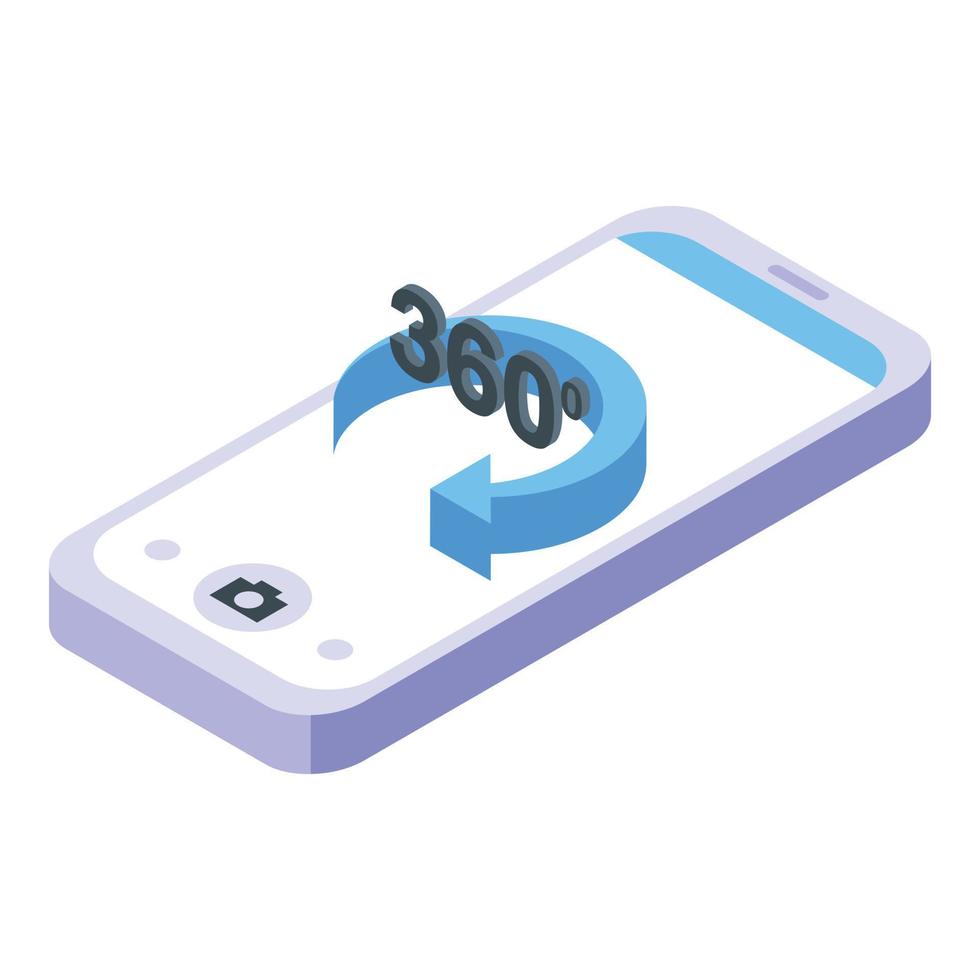 Smartphone virtual tour icon isometric vector. Video online vector