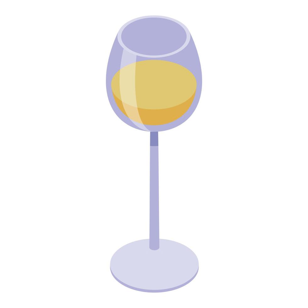 icono de copa de vino amarillo vector isométrico. alcohol sumiller