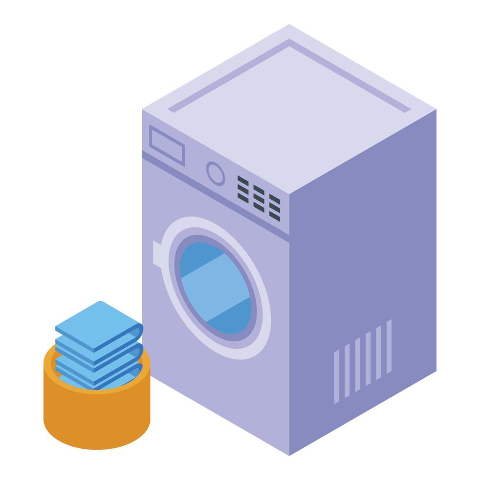 Home care services wash machine icon isometric vector. Senior health vector