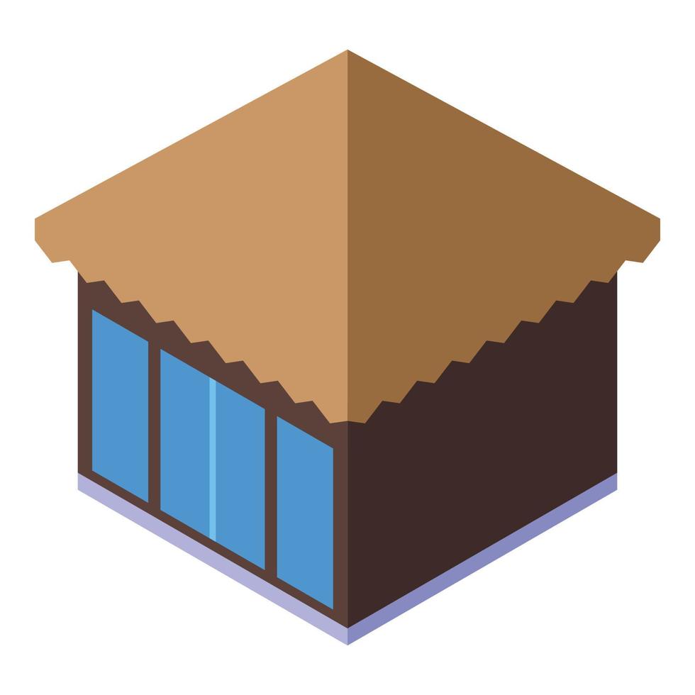 Tropical sea bungalow icon isometric vector. Beach house vector