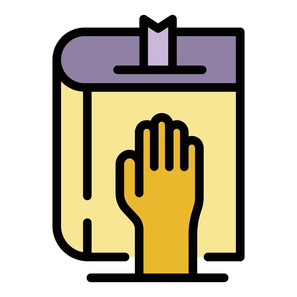 Notary oath icon color outline vector