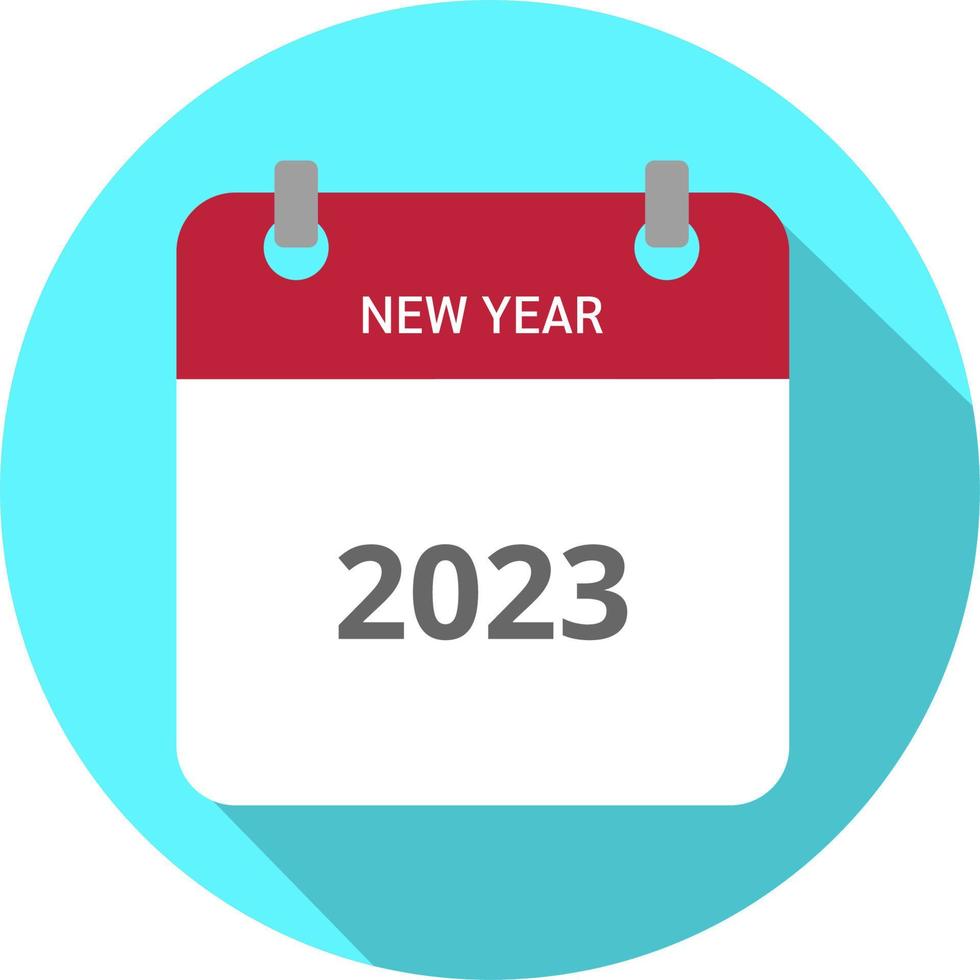 New year calendar flat icon vector
