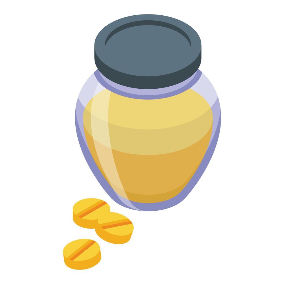 Antiviral honey pills icon isometric vector. Medicine treatment vector
