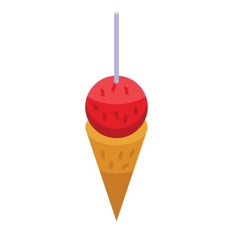 Mexican pinata ice cream cone icon isometric vector. Mexico party vector