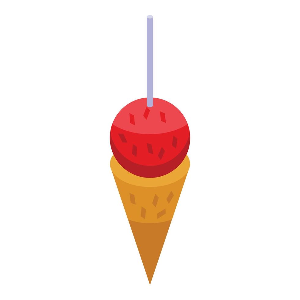 Mexican pinata ice cream cone icon isometric vector. Mexico party vector