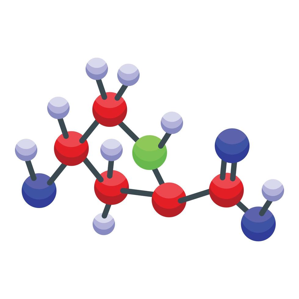 icono de estructura de colágeno vector isométrico. molécula de piel