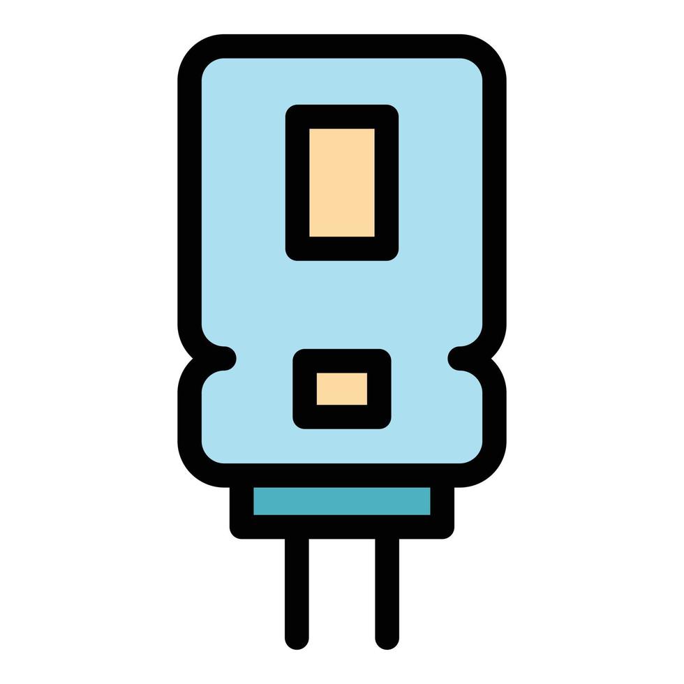 Aluminum capacitor icon color outline vector