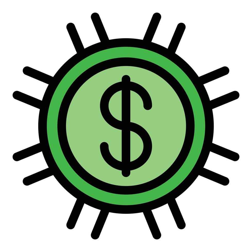 Coin dollar request icon color outline vector