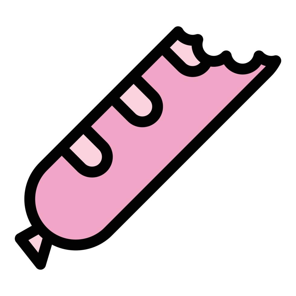 Bit sausage icon color outline vector