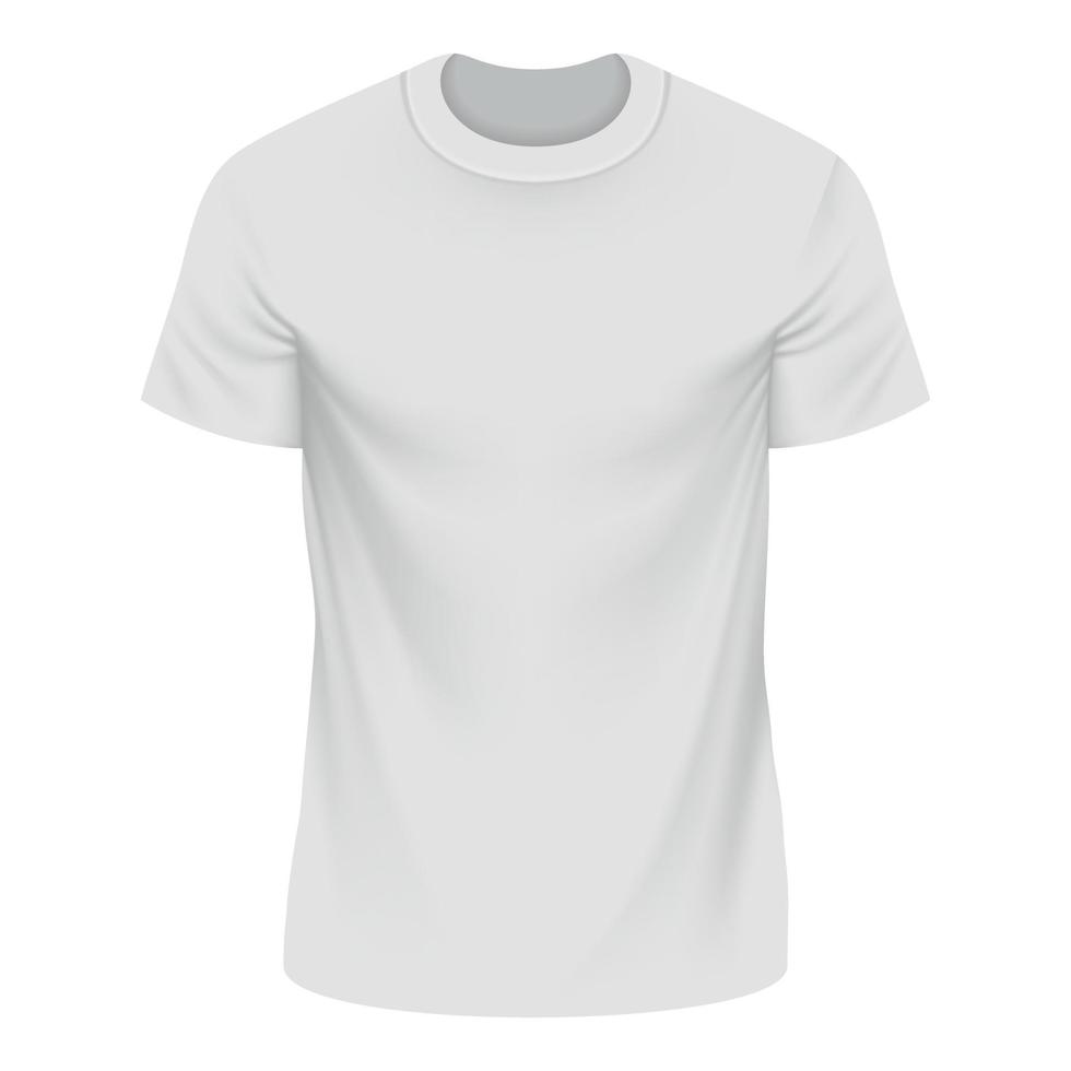 White Tshirt mockup, realistic style vector