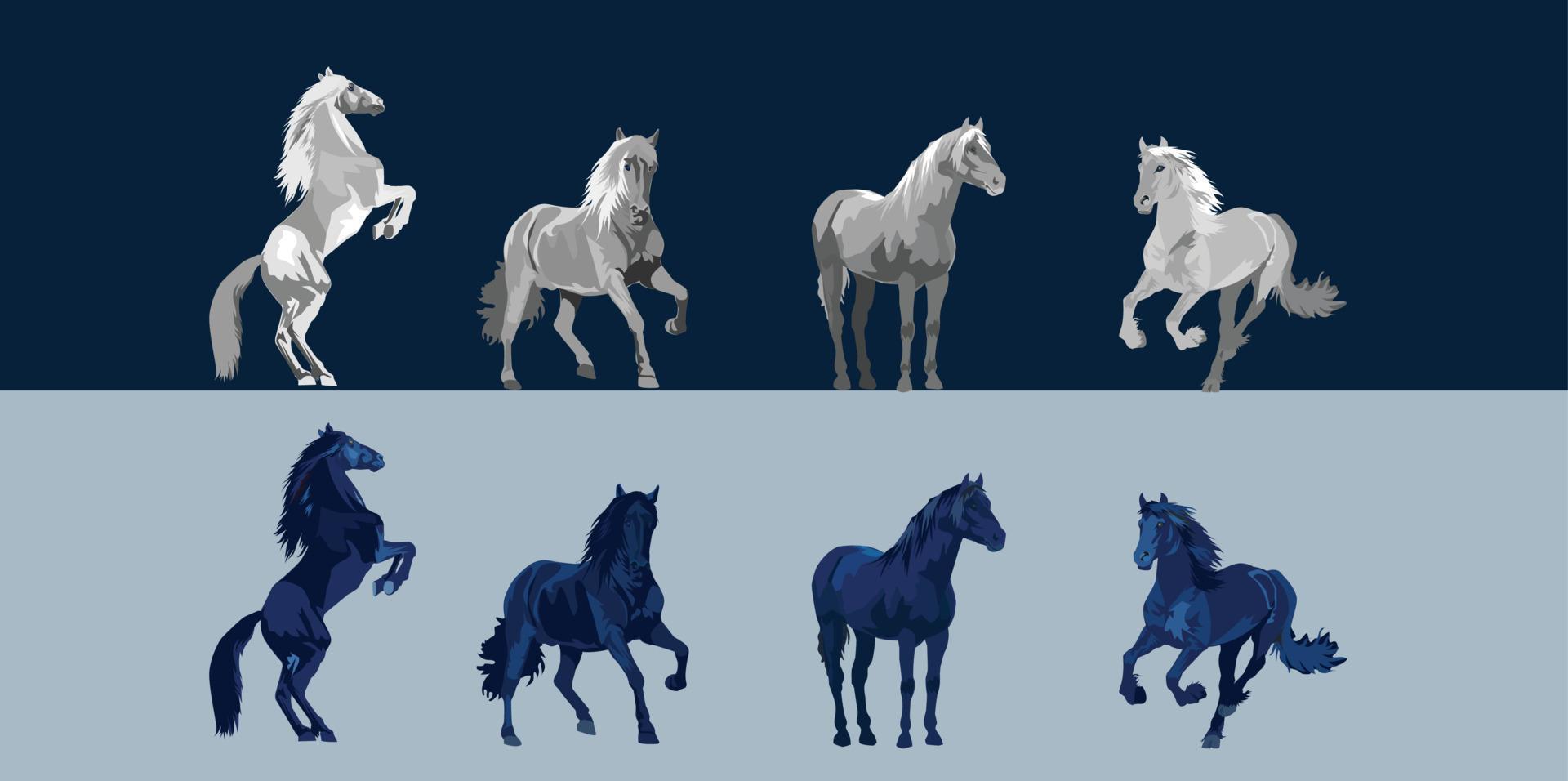 horse vector illustration set