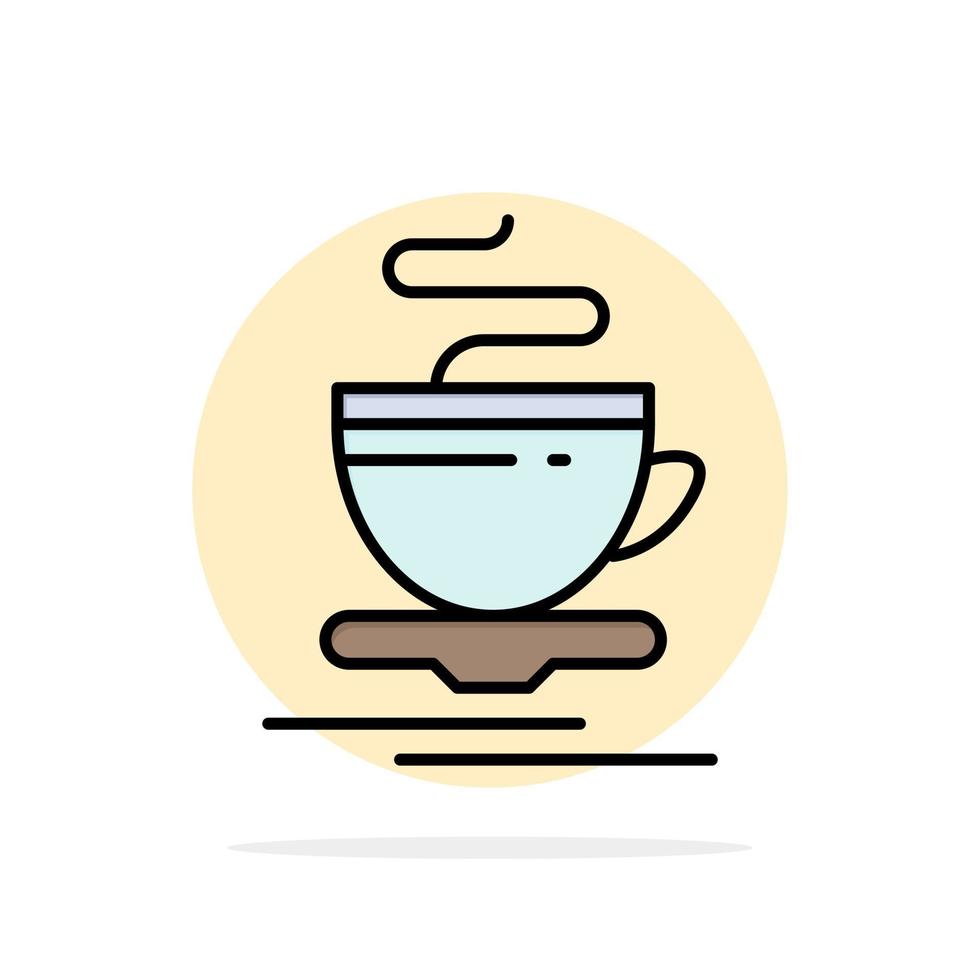 Tea Cup Hot Hotel Abstract Circle Background Flat color Icon vector