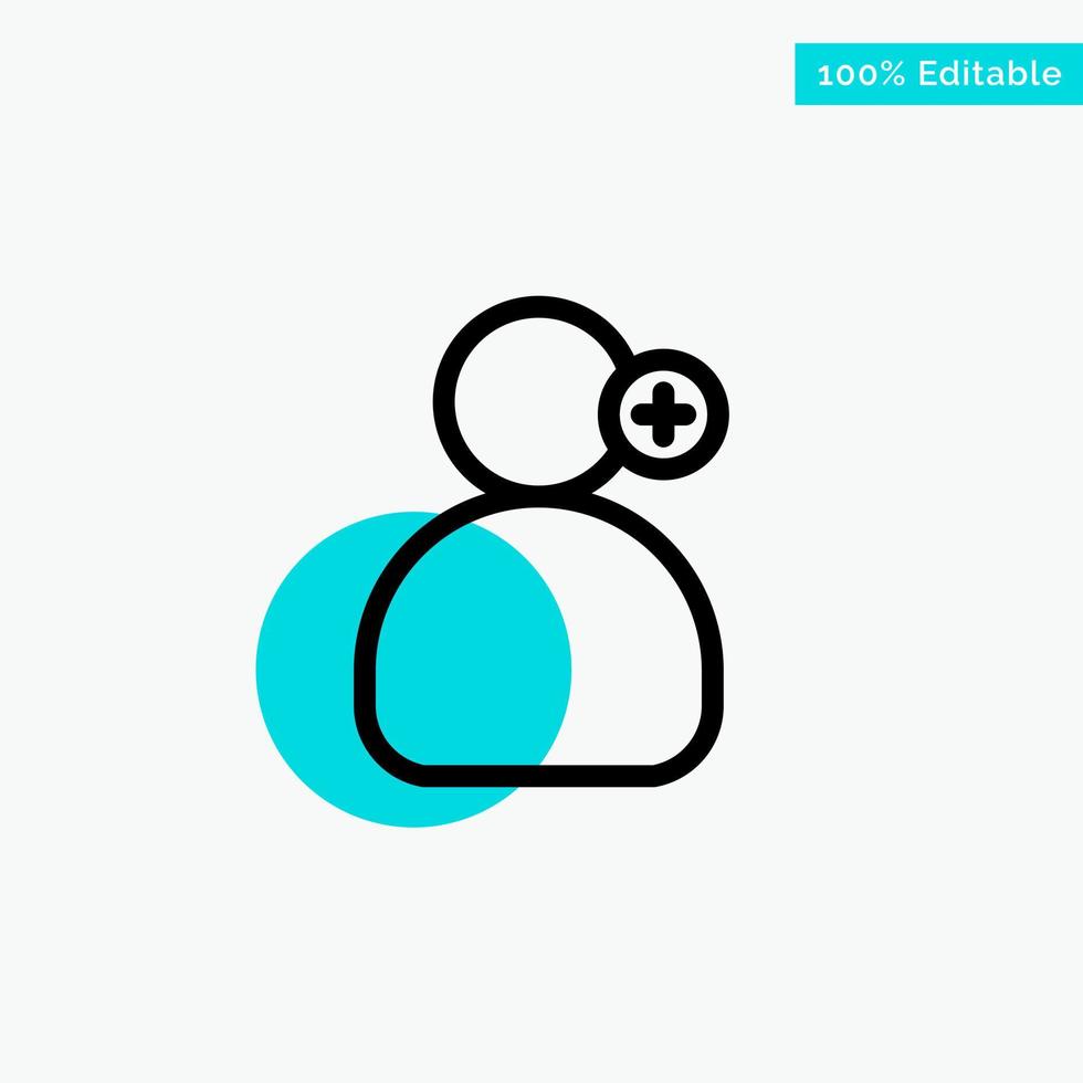Man Work Working Medical turquoise highlight circle point Vector icon