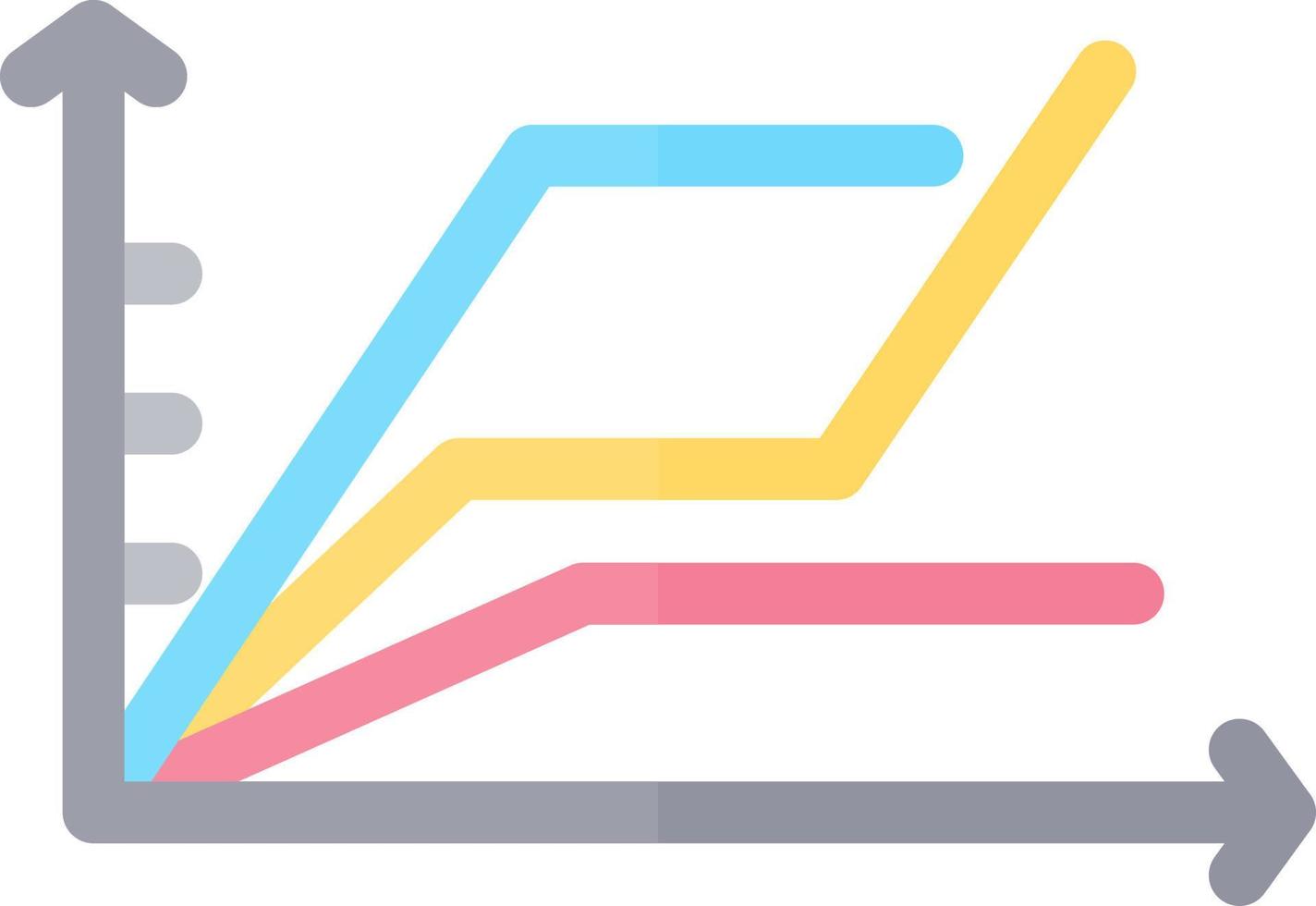 Multiple Line Graph Vector Icon Design