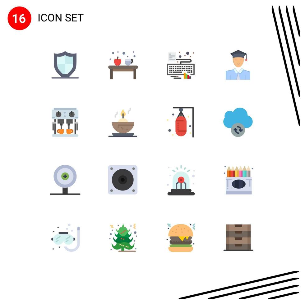 conjunto de 16 iconos de interfaz de usuario modernos signos de símbolos para aprender educación educación tipo de estudiante paquete editable de elementos de diseño de vectores creativos