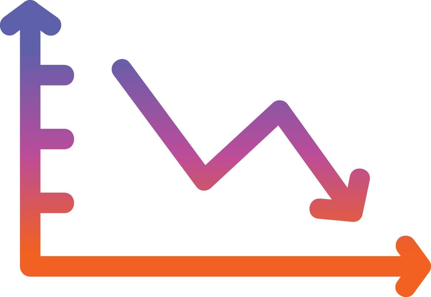 Declining Line Graph Vector Icon Design