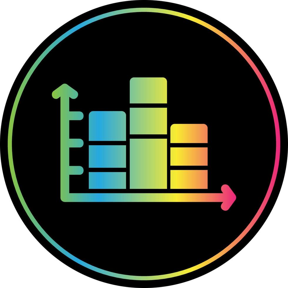 Stacked Bar Chart Vector Icon Design