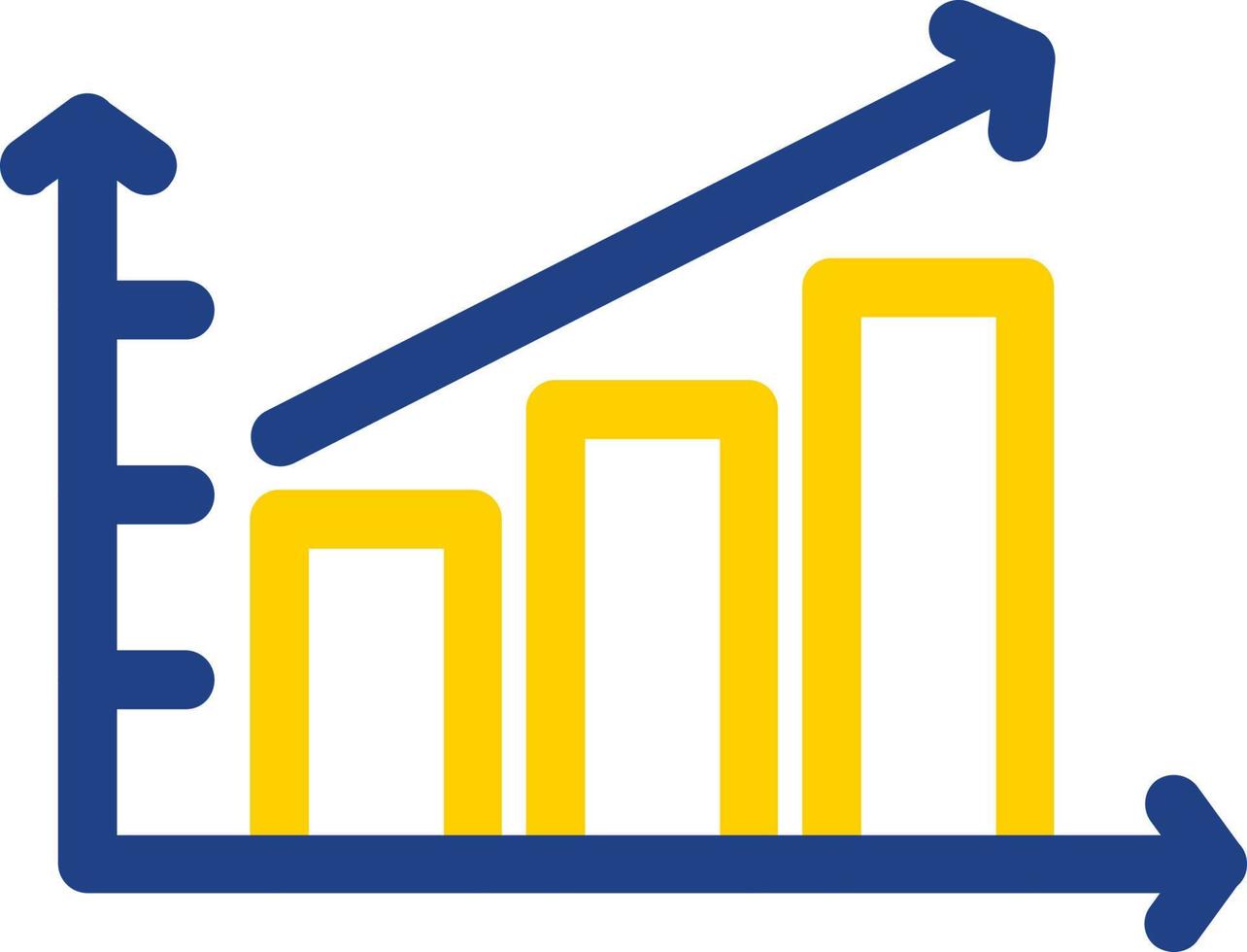 Escalating Bar Graph Vector Icon Design