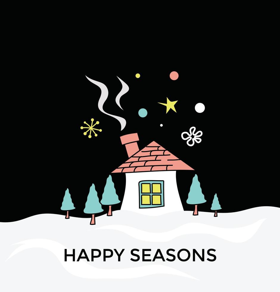 Trendy Happy Seasons vector