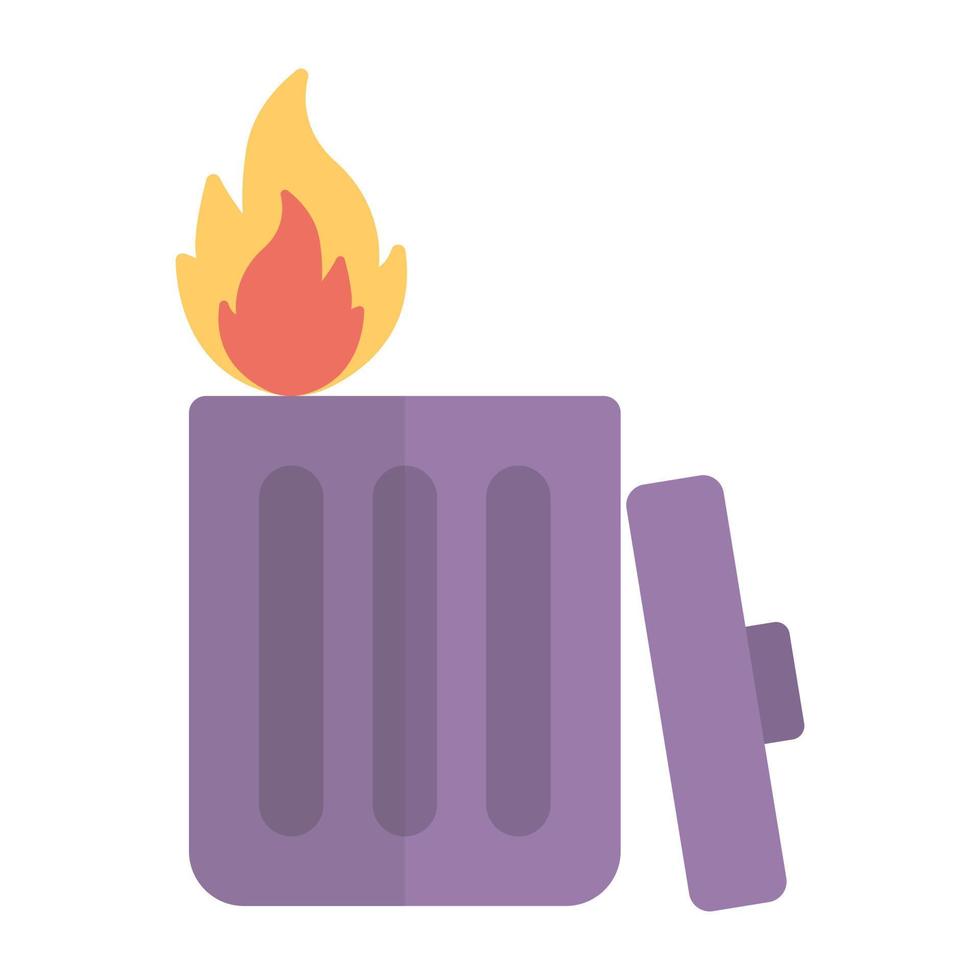 Trendy Garbage Burning vector