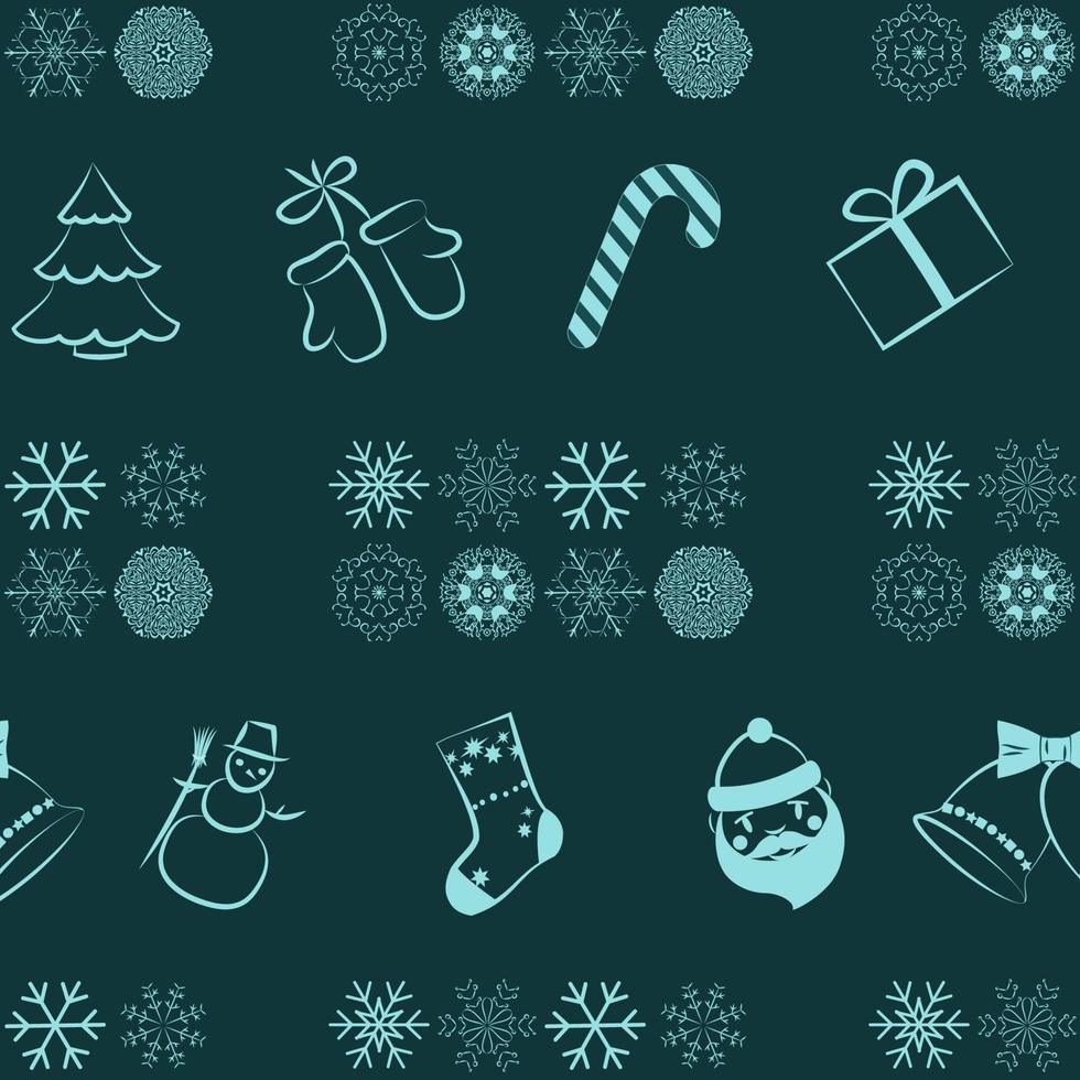 Vector seamless pattern with snowflakes and elements of the holiday. Winter background. EPS10