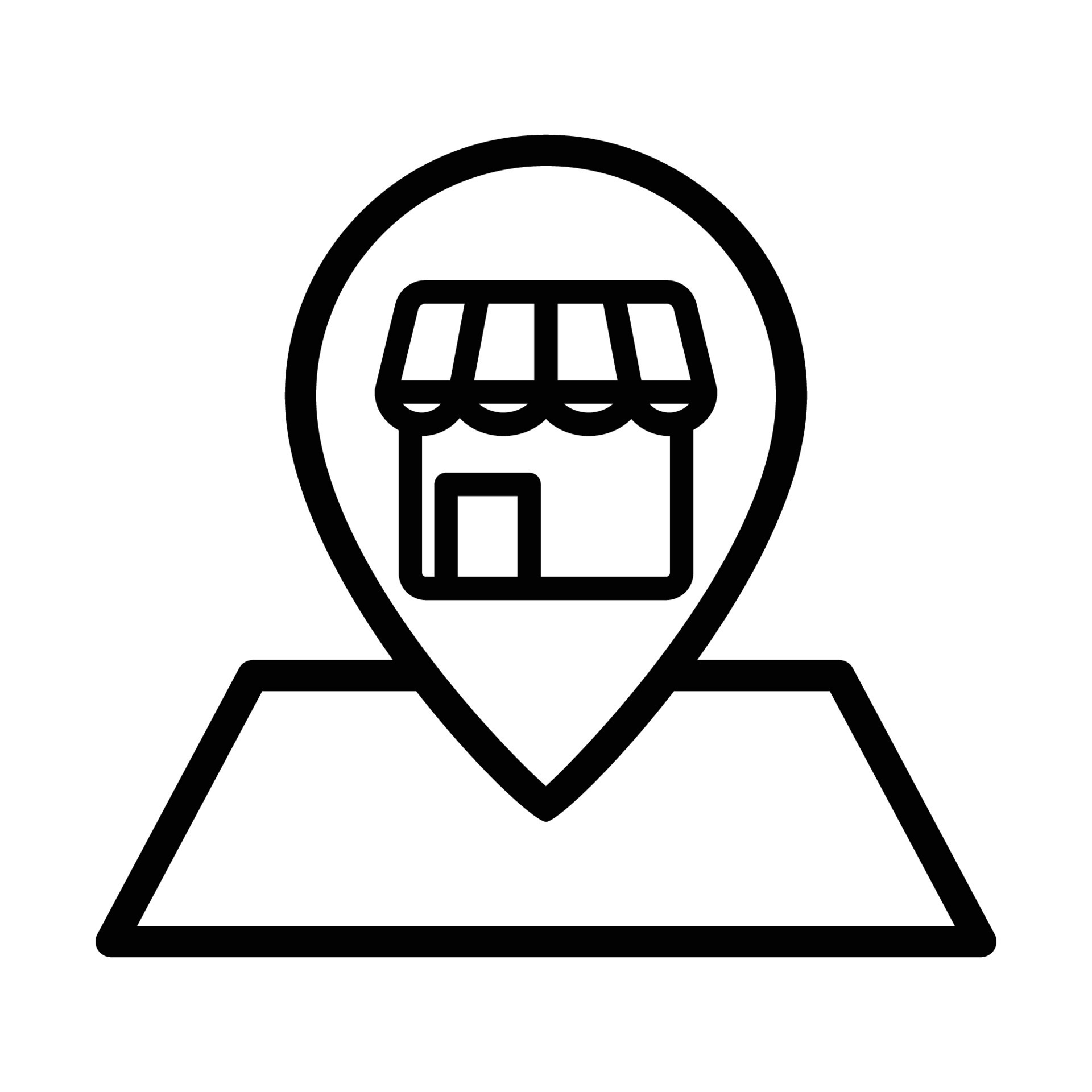Store line icon illustration with map. suitable for store location icon
