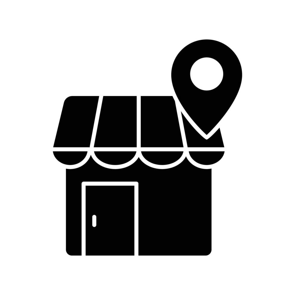 Store icon illustration with map. glyph icon style. suitable for store location icon. icon related to e-commerce. Simple vector design editable. Pixel perfect at 32 x 32