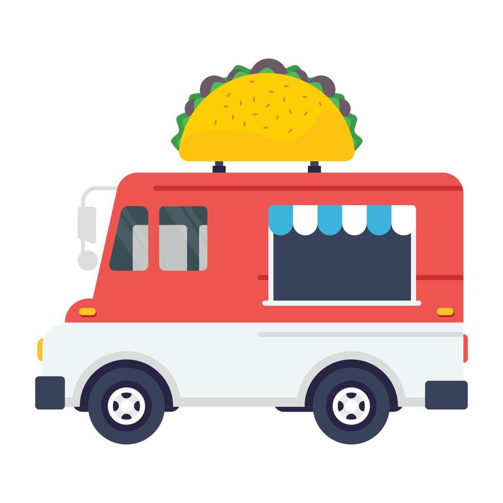 camión de comida taco vector