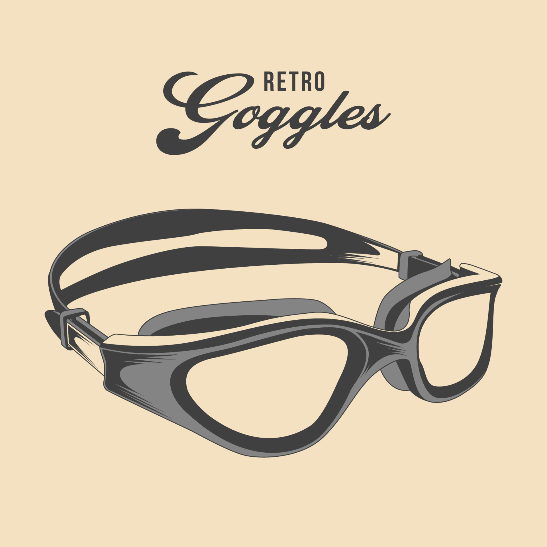 Retro Swimming Goggles Vector Illustration 15005723 Vector Art at Vecteezy