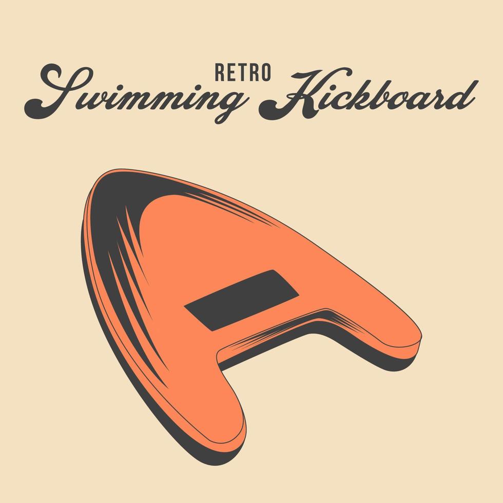 Ilustración de vector de kickboard de natación retro