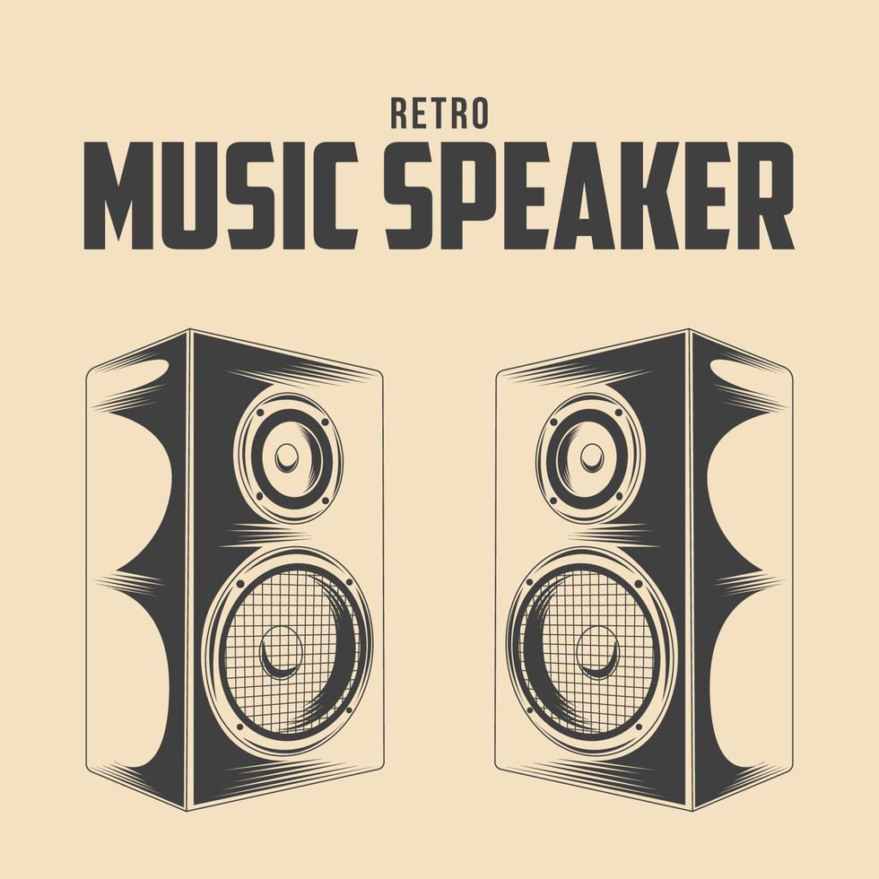 Retro Music Speaker Vector Illustration