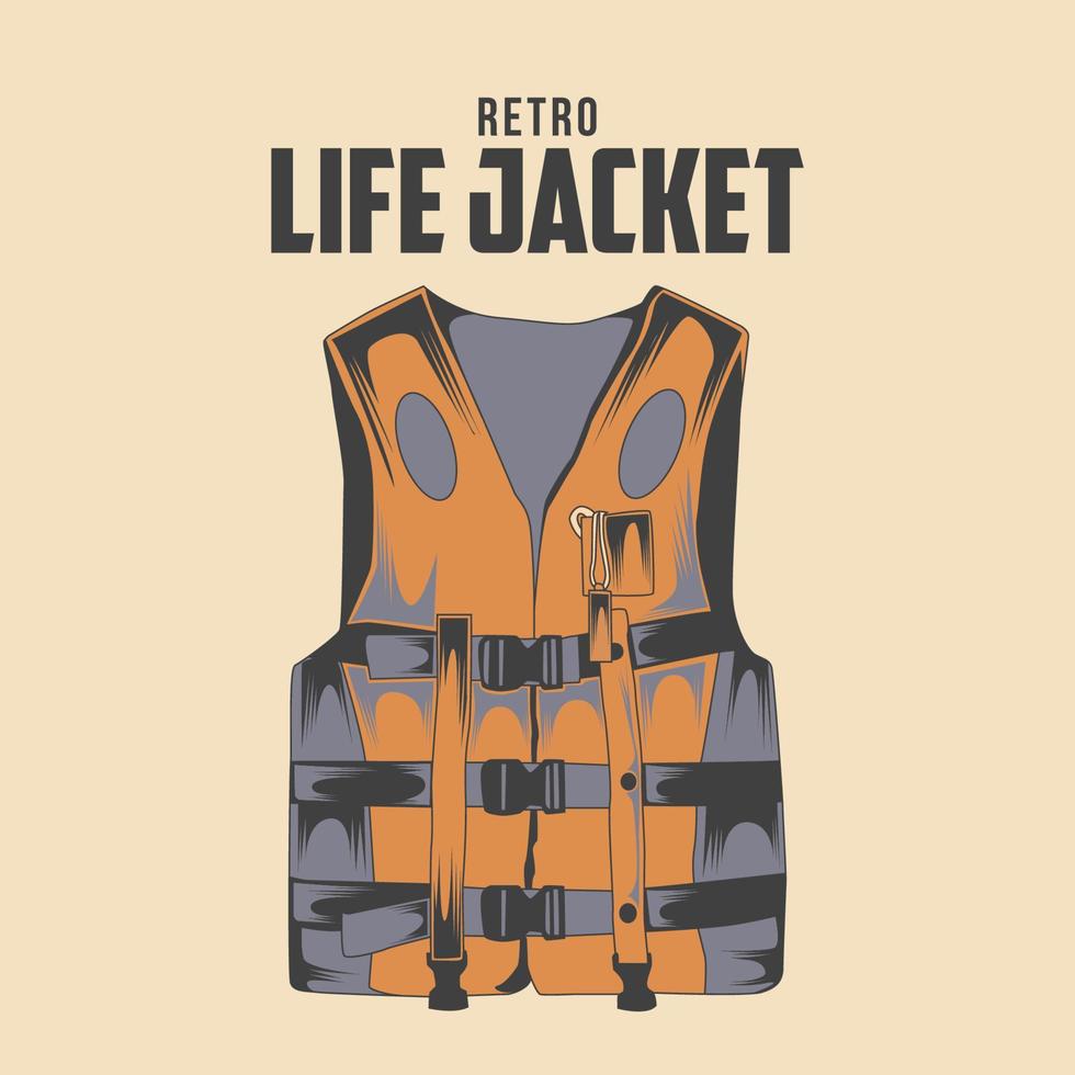 Retro Life Jacket Vector Illustration