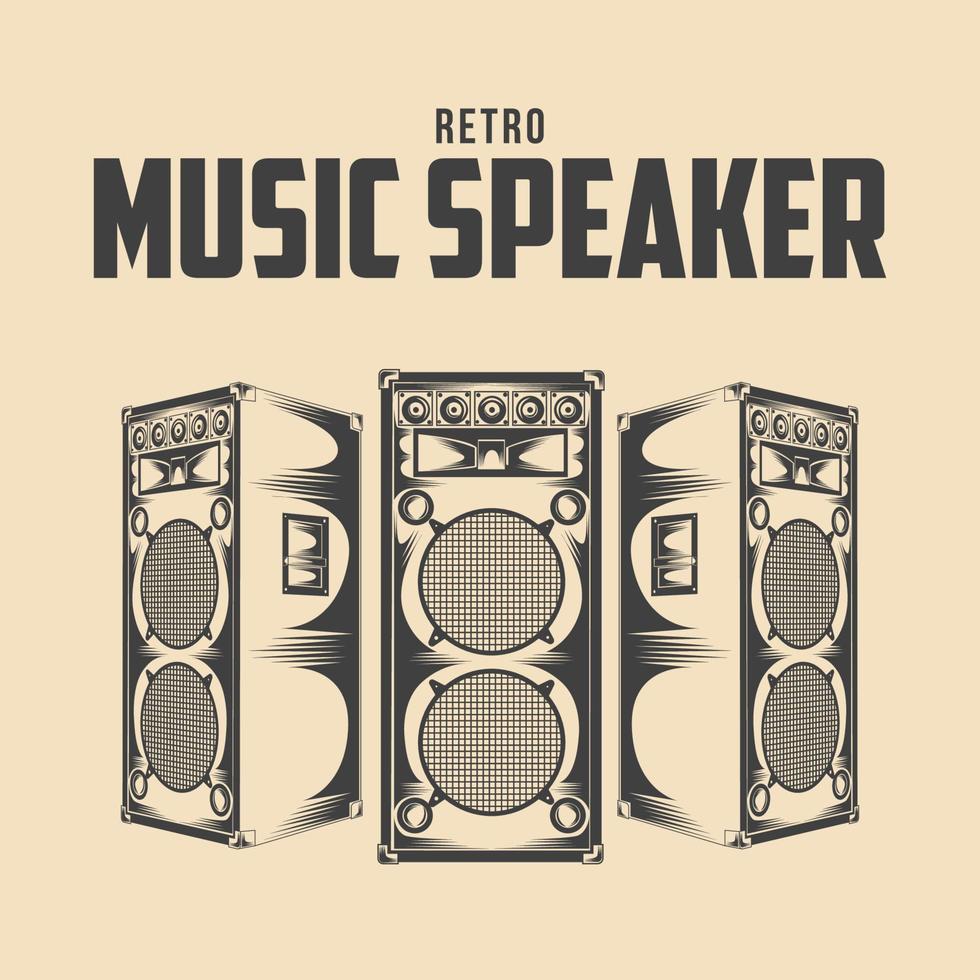 Vintage Music Speaker Vector Illustration